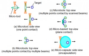 光ピンセットによるマイクロツール操作